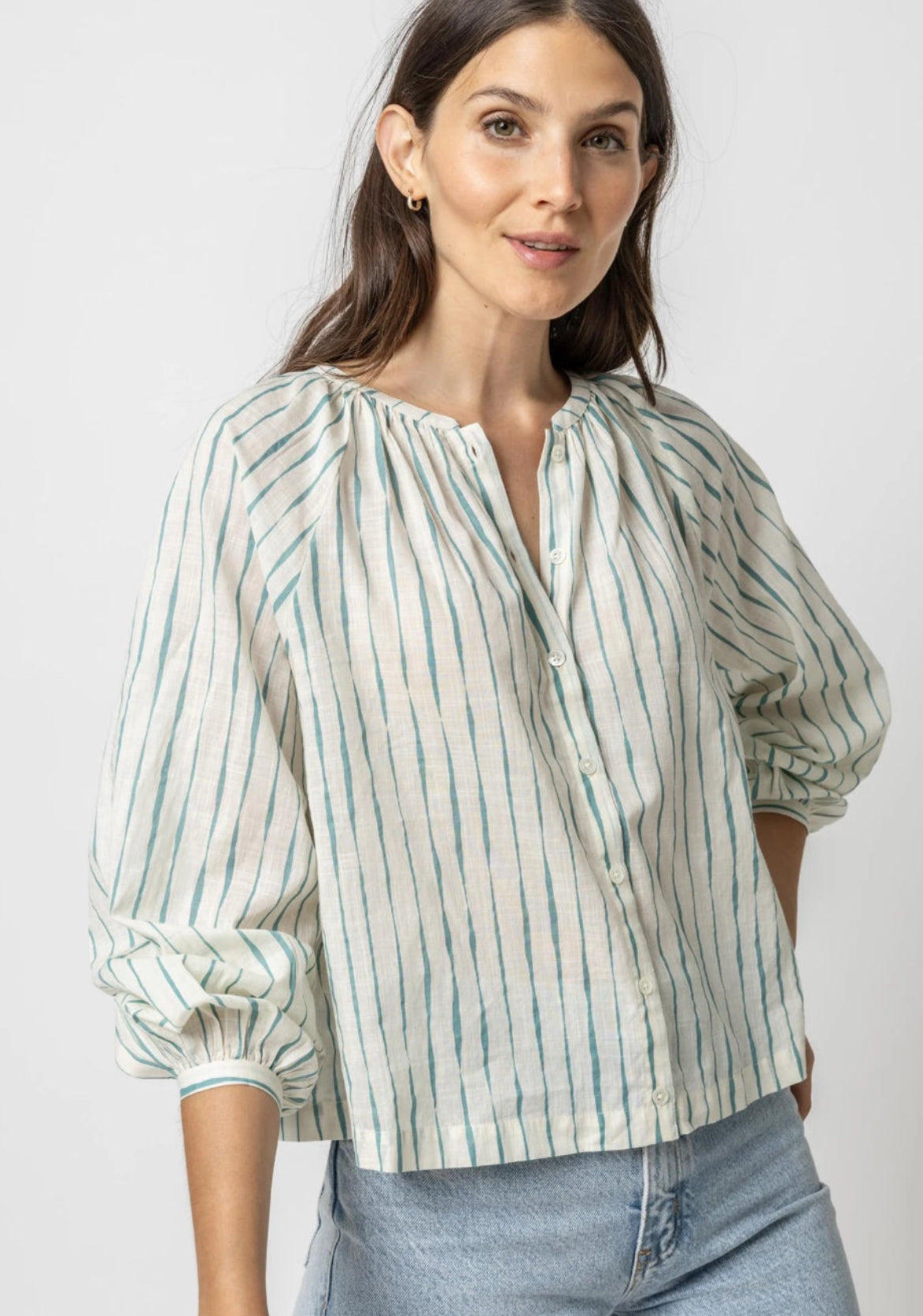 Lilla P Raglan Button Down