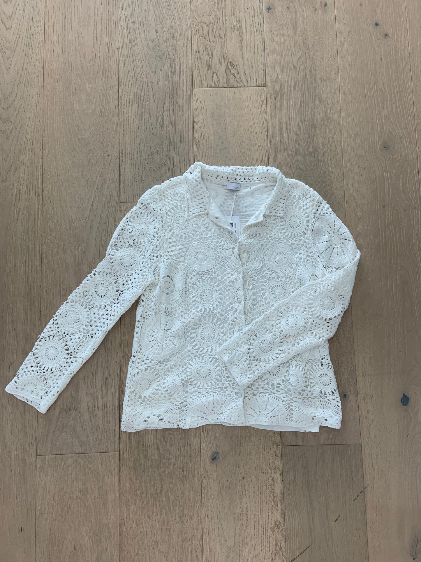 Ecru Kidman Crochet Shirt